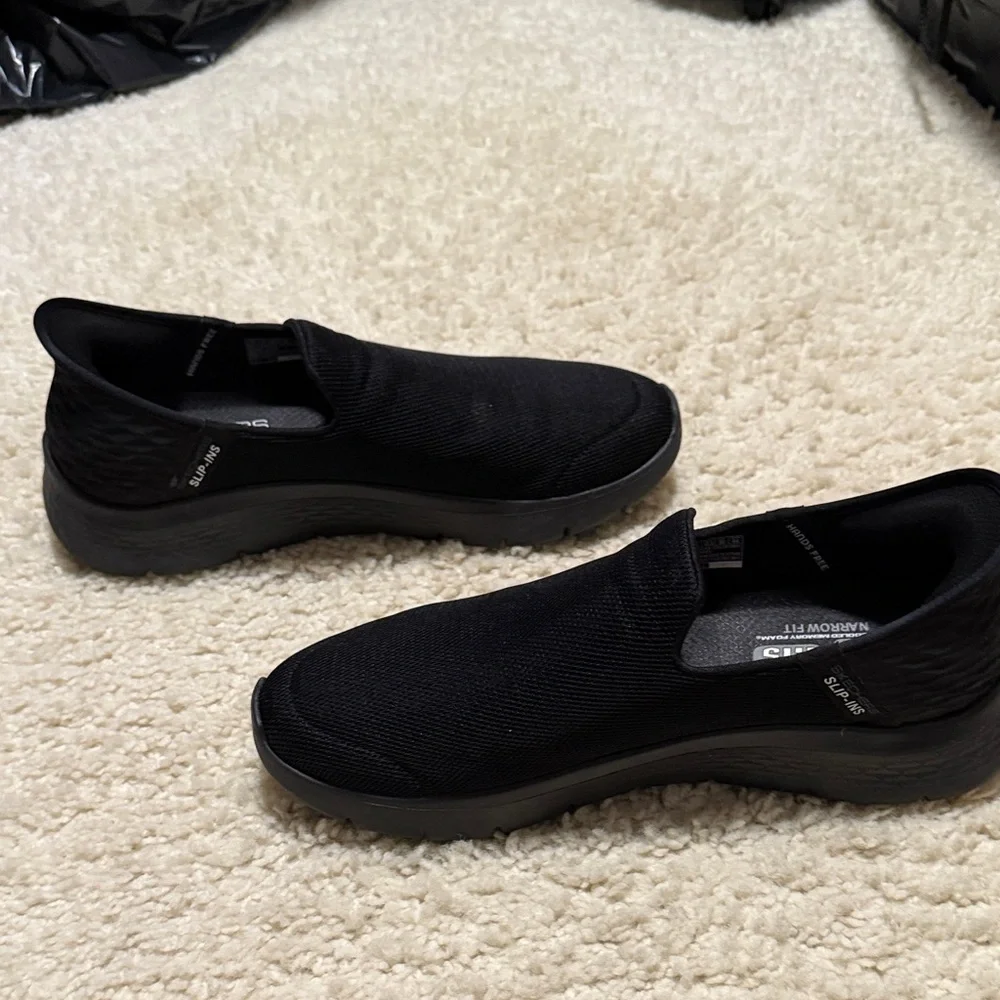 Skechers Black Mesh Slip-On Loafers